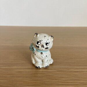 Vintage Hubley Toy Company Blue Bow Kitten Cat Cast Iron Paperweight